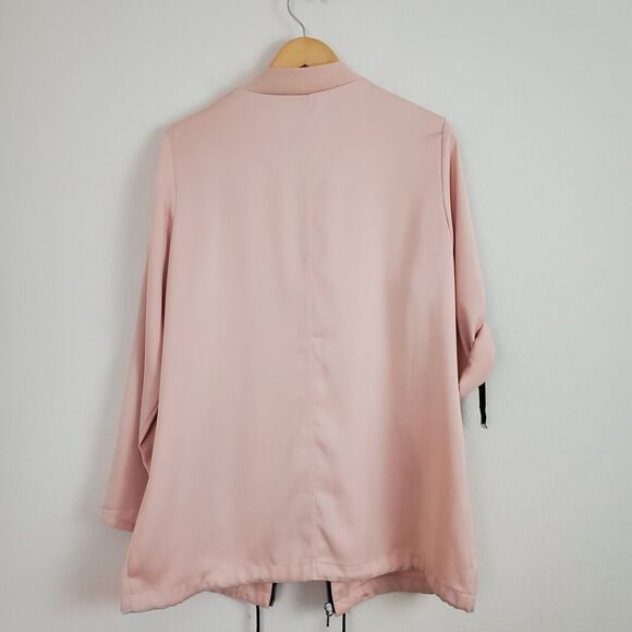 Chicos Zenergy Jacket Large Pink Satin Crepe Relaxed Sporty Athleisure Casual - Picture 8 of 11